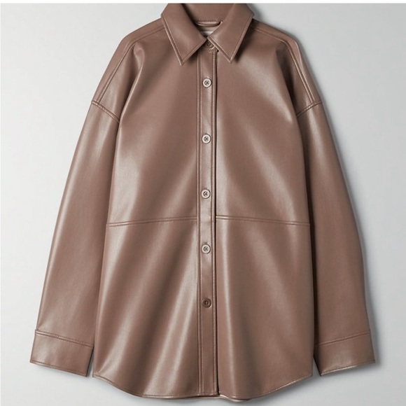 Aritzia Babaton Pelli Shirt Jacket in Shitake New with Tags! - Picture 3 of 8
